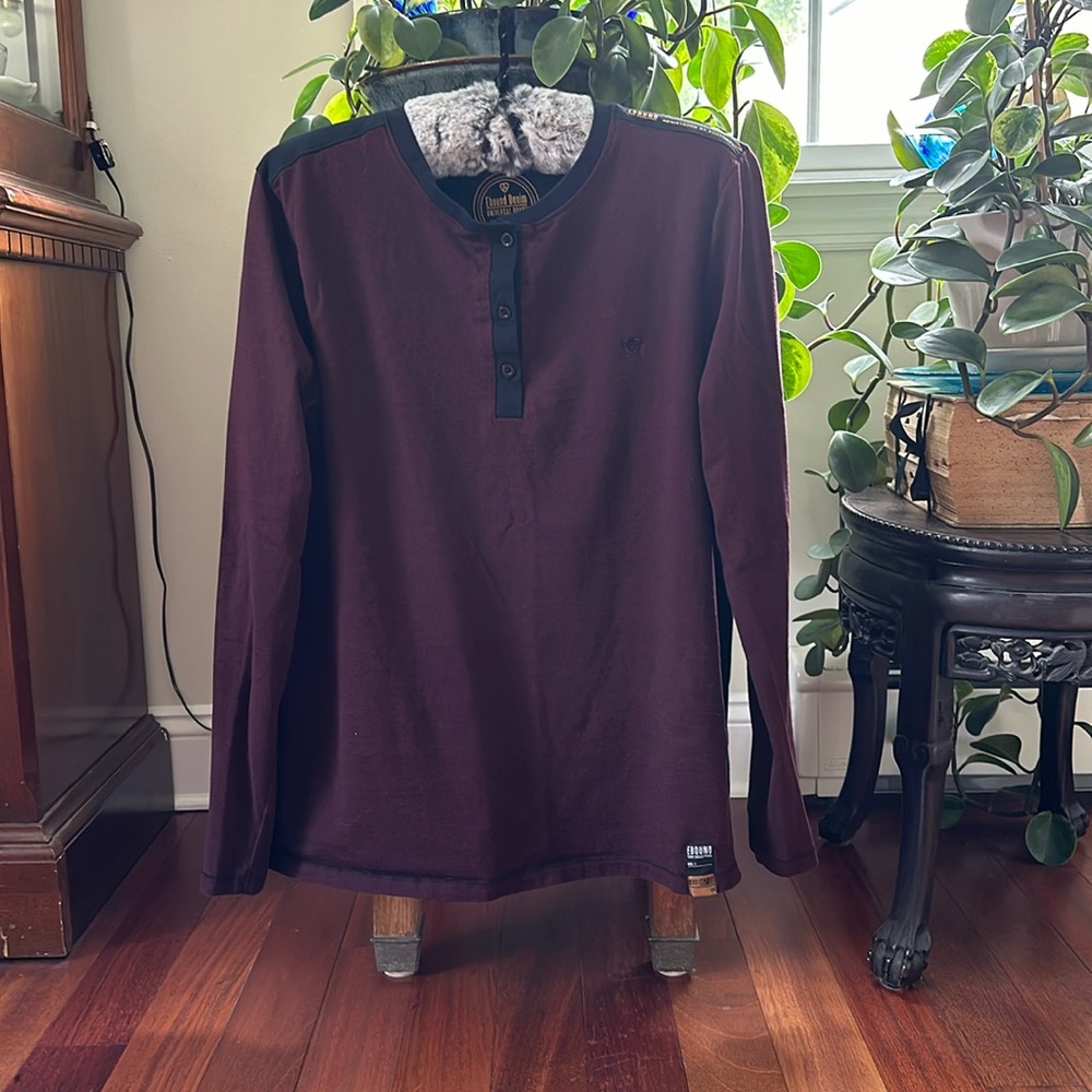 Ebound Denim Earthbound Long Sleeve 3 Button Henley Shirt